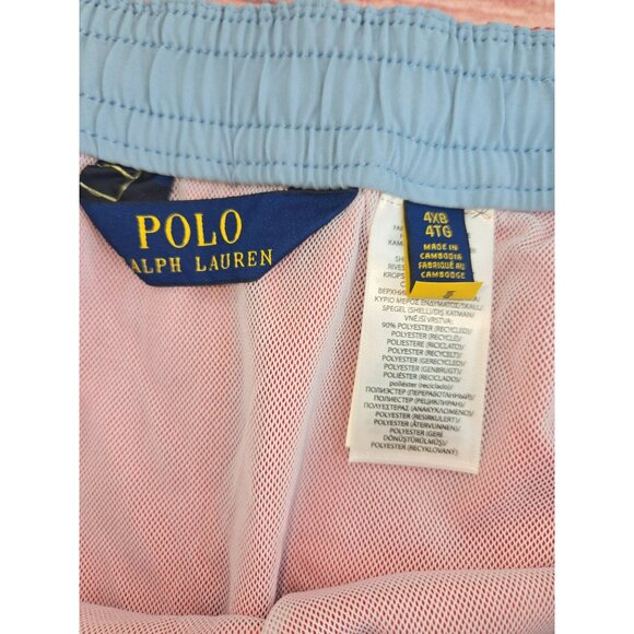 Polo Ralph Lauren Mens Pink Swim Trunks 4XB With Elastic Waist & Mesh Lining - Picture 3 of 8
